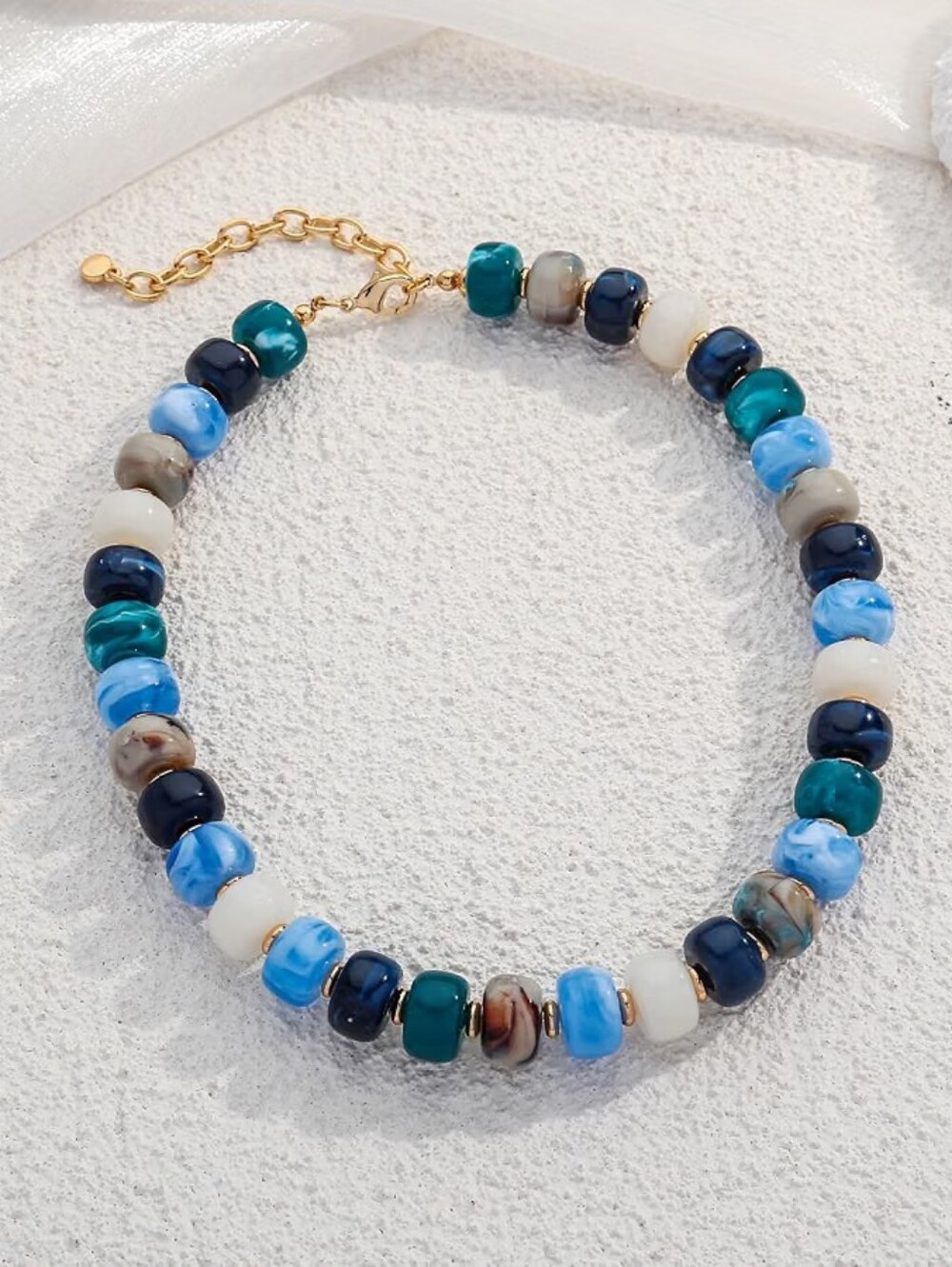 Chunky Colorful Beaded Choker Necklace Boho Statement